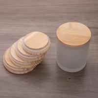 Couvercles en bambou écologiques personnalisables de forme ronde ou carrée pour pots à bougies - Réutilisables et recyclables