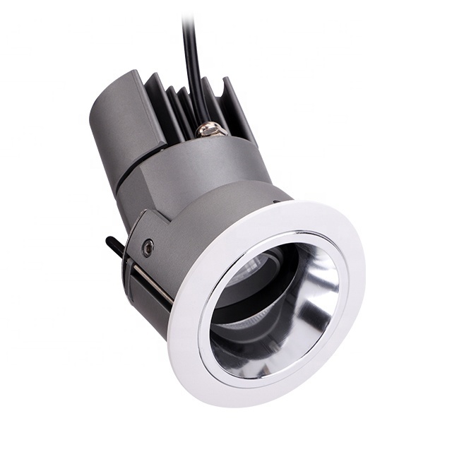 Adjustable 12W COB LED Dimmable Recessed Round Aluminum Alloy Touch Control Downlights with 3-Year Warranty for Hotel Projects