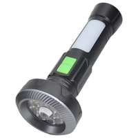 Nouvelle Lampe Torche LED de Camping Rechargeable USB 2026 en ABS avec Éclairage Latéral COB, Affichage de Puissance et Base Magnétique pour Éclairage Nocturne Transfrontalier