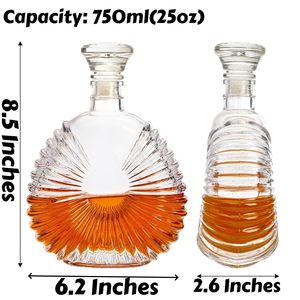 Decantador de Whisky de Cristal con Tapón Hermético de 25 Oz, Botella de Licor de Cristal sin Plomo para Whisky, Vino, Vodka, Brandy, Tequila, <span class=keywords><strong>Bourbon</strong></span> - Product Image 2