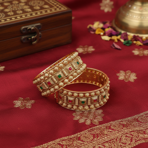 PADMAWATI Private Limited Luxury Tungsten <b>Gold</b> Plated High Quality Multi Color Women's <b>Bangles</b> <b>Set</b> Maharashtra Origin Gift - Product Image 3