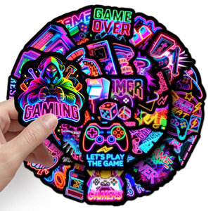 2026 New 50PCS Cool neon style game <strong>gaming</strong> controller gamer gamepad <strong>sticker</strong> - Product Image 2