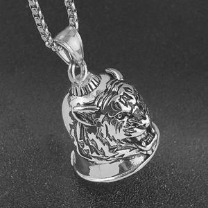 Collier pendentif cloche de motard vintage punk pour homme, bijoux de motard rock, motif animal tigre - Product Image 2