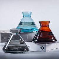 Bouteille de diffuseur de chambre en verre de couleur gris bleu blanc vide à large bouche de style européen antique de luxe