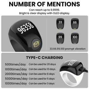 Anillo Tasbeeh Árabe, Regalo Islámico, Contador QB809, Control por Aplicación Inteligente, Reloj Despertador con Alarma Azan, Anillo Zikr - Product Image 2