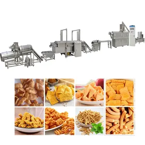 Small scale Bugles Chips Crispy Salad Processing Production Line Fried Puffed Snacks Food Making Machine
