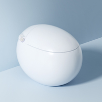Toilette intelligente de luxe, WC rond de haute qualité, toilette moderne à nettoyage automatique, télécommande, toilette intelligente de qualité supérieure en forme d'œuf
