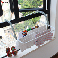 SANIPRO Séchoir à linge pliable pour balcon, support de séchage portable en métal pliable pour vêtements et chaussures