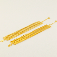 Nouveau design Z H – Bracelet chaîne et maillons plaqué or 24 carats, style hip-hop, tendance, unisexe, en laiton – Idéal comme cadeau