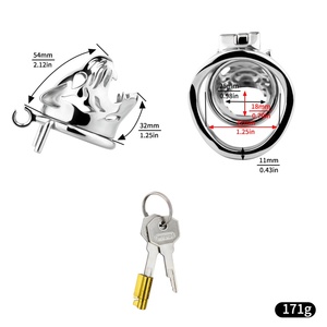 FRRK-36 Short Tiger Metal Chastity Cage Belt Cock Cage Male Chastity Devices BDSM Sex <b>Toys</b> <b>for</b> <b>Men</b> Gays Bondage Set Wholesale - Product Image 5