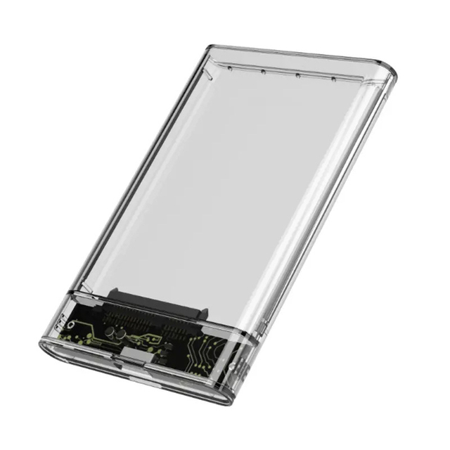 Transparent Sata SSD Case USB3.0 to Sata Tool Free HDD Enclosure for 2.5 Inch HDD SSD