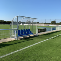 Banc de joueur de football en acier galvanisé à 2 rangées, résistant aux vandales et aux intempéries, abri pour équipe de football, sièges de dugout pour terrains de sport