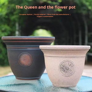 Pot de fleurs en plastique imitation <span class=keywords><strong>terre</strong></span> <span class=keywords><strong>cuite</strong></span> PP pour extérieur, grand diamètre, robuste et durable, jardinière pour balcon, décoration de cour - Product Image 3