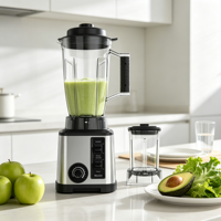 Blender portable Moore LB-8804 5000W+ 2.1-2.5L en acier inoxydable, 8 lames, 5+ vitesses, vitesse variable, alimentation USB/batterie/voiture