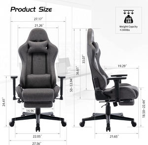 Chaise de bureau de style course automobile en gros AJUNION, logo personnalisé, chaise de jeu de bureau, silla gamer, chaise de bureau inclinable pas chère, chaise de bureau BIFMA - Product Image 3