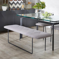 Tabouret à langer en tissu Simple de luxe nordique en cuir véritable longue bande fin lit maison porte chaise d'attente