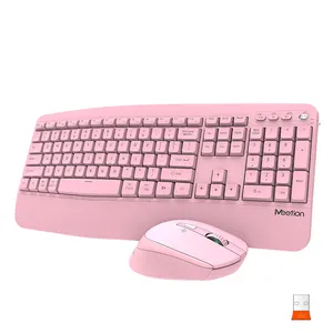 Meetion DirectorA keyboard dan mouse, keyboard dan mouse merah 105 tombol model ganda Win/Mac/IOS/Android jenius dan keyboard