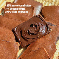 Crisps au chocolat pur fourrés au cacao, sans additifs, biscuits sandwich croustillants au chocolat et au cacao, boîte de 80g, vente en gros et OEM
