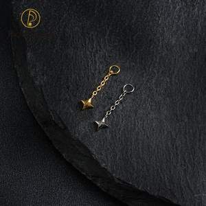 Perhiasan Titanium CZ untuk Tindik Badan, Liontin Rantai DIY, Anting, Perhiasan Berlapis Emas PVD, Anting Gantung, Clicker Helix - Product Image 5