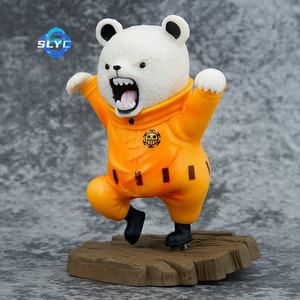 Nuova Decorazione per Torte Anime One Piece, Statuetta Carina di <span class=keywords><strong>Bebo</strong></span> Bear in Piedi, Bianco, Nero e Giallo - Product Image 3