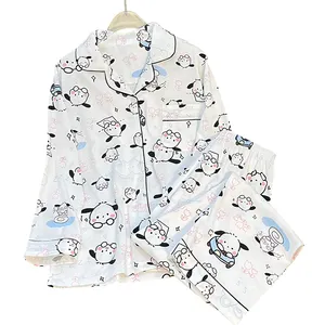 Pijama japonés con estampado de dibujos animados, cárdigan de manga larga, dulce, suelto, de gran tamaño, Pacha, traje de casa para perro