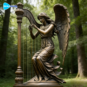 Escultura de Ángel Femenino en Bronce, Estilo Clásico Romántico, Técnica de Fundición, Edición Navideña UV para Parques y Plazas al Aire Libre - Product Image 6