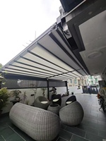 Grande Pergola de Jardin Rétractable en PVC pour Restaurant de Traiteur, Toit Extérieur, Revêtement Poudré, Multifonctionnelle, Auvent de Protection Solaire pour Jardin