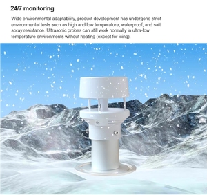 Sensor Transdutor Ultrassônico de Velocidade e Direção do Vento Personalizado 5 em 1 Material ABS Rs485 Anemômetro Meteorológico - Product Image 4