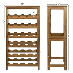 Étagère à vin à 6 niveaux Étagères de rangement pour vin de bar Étagère à vin en <span class=keywords><strong>bambou</strong></span> pour 24 bouteilles pour bar de cuisine - Product Image 4