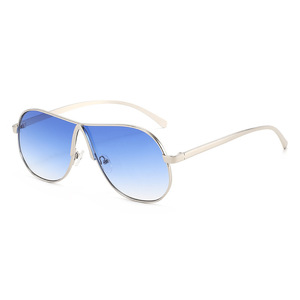 Custom Logo 2026 Fashion Men Women Metal Frame One Piece <b>Sunglasses</b> UV400 <b>Gradient</b> Shades Oversized Pilot Sun Glasses - Product Image 2