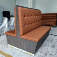 Banquette de restaurant moderne en cuir PU marron, avec dossier capitonné, pour café, bar, hôtel, salle à manger