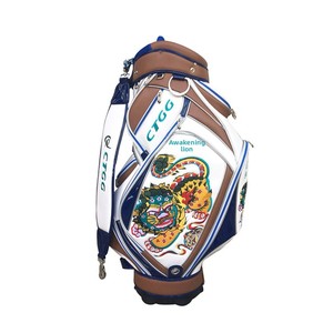 Bolsa de Golf/Estuche para Palos/Bolsa de Viaje de Cuero Personalizada de Alta Gama para Hombre, Estilo Asiático con Diseño de Danza del León, Impermeable y Resistente a los Arañazos - Product Image 5