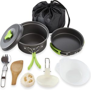 Kit <span class=keywords><strong>de</strong></span> cuisine <span class=keywords><strong>de</strong></span> camping pour équipement <span class=keywords><strong>de</strong></span> randonnée - Ensemble <span class=keywords><strong>de</strong></span> casseroles <span class=keywords><strong>et</strong></span> poêles <span class=keywords><strong>de</strong></span> camping pour sac à dos - Réchaud portable - Product Image 3
