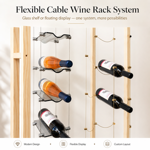 Componentes Comerciales para Estantes de <span class=keywords><strong>Vino</strong></span> con Cable: Abrazaderas de Doble Cara y Juego de Tensionadores de Cable para Gabinetes de <span class=keywords><strong>Vino</strong></span> de Bar - Product Image 2