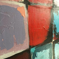 Peinture à l'huile abstraite peinte à la main, toile à grille carrée colorée, taille personnalisée, fournisseur en gros pour hôtels et maisons