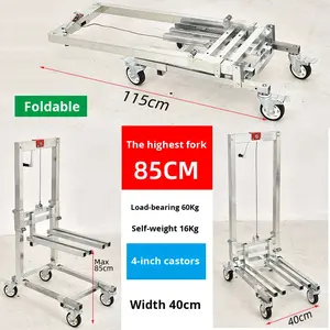Draagbare hefkar Mobiel thuisgebruik Trekgereedschap voor kraampjes Ultralicht opvouwbare loslaatwagen Vier wielen - Product Image 4