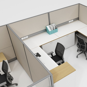 Scrivania da Ufficio Modulare <span class=keywords><strong>Estensibile</strong></span> in Alluminio Moderno, Spessore 45mm, Cubicoli Convertibili da 2 a 8 Posti, Postazione di Lavoro per Banche, Tavolo da Ufficio con Partizioni - Product Image 3
