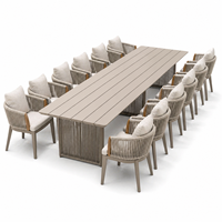 Ensemble de table et chaises de jardin en aluminium pour hôtel et restaurant, pour 8 à 12 personnes