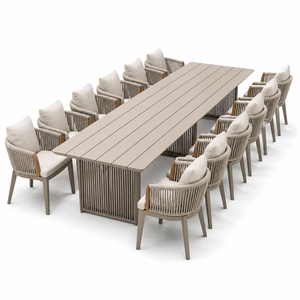 Set da Pranzo per Esterni in Alluminio con Tavolo e Sedie per Hotel e Ristoranti, per 8-12 Persone - Product Image 2