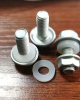 Hex Flange Combination Bolt, DIN6921 Hexagon Flange Bolt with Washer, Carbon Steel Zinc Plated Auto Fastener Hex Flange Bolt
