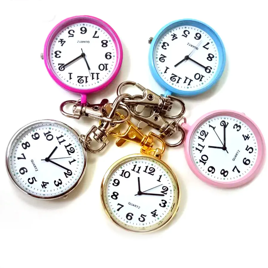 LLavero de reloj médico de enfermera personalizado, con colgante de reloj, llavero de cuarzo, reloj