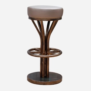 Tabouret de bar moderne en acier inoxydable réglable pour la maison, le salon ou l'hôtel, avec revêtement en cuir vintage pour une touche personnelle - Product Image 4