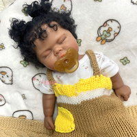 Poupée Reborn en Silicone Afro-Américaine Ronde, Vente en Gros, 18 Pouces, Cheveux Réalistes Implantés à la Main, Poupée Nouveau-né Personnalisée pour Distributeurs