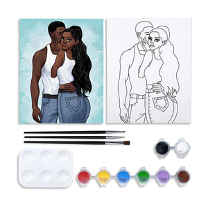 Bộ SIP và sơn Kit trước khi rút ra vải afro vua nữ hoàng vải sơn thiết lập trước khi rút ra căng vải Kit cho bức tranh - Product Image 1