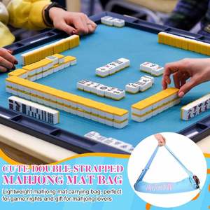 Sac de rangement multifonctionnel portable en polyester de 33,8 pouces pour Mahjong américain avec impression de lettres et rangement pour règle, sac de rangement pour articles de toilette - Product Image 4