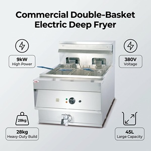 <span class=keywords><strong>Friteuse</strong></span> électrique professionnelle en acier inoxydable OUTE OT-28-BB 9kW 380V Multi-prises (US/UK/EU) - Product Image 2