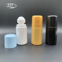 Flacon roll-on en plastique de 60 ml, cylindrique, pour déodorant, huile essentielle arabe, avec compte-gouttes