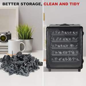 Valise miniature portable pour le rangement et l'exposition de collection avec roulettes et 5 plateaux métalliques pour figurines/modèles de voitures/pierres - Product Image 6