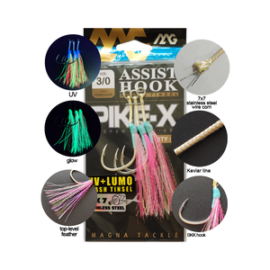 Hameçons circulaires en acier à haute teneur en carbone XUHANG PXSW01-PT pour la pêche au leurre, ciblant le cabillaud, le bar, le poisson-chat, le brochet, le requin, pour l'utilisation en eau salée et en rivière, lumineux UV - Product Image 1