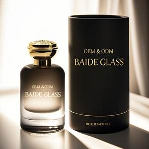 Luxe Ronde Parfumfles Lege Krimppomp <span class=keywords><strong>Spray</strong></span> Dikke Bodem 30Ml 50Ml 100Ml Glazen Gradiënt Zwarte Parfumfles Met Doos - Product Image 2